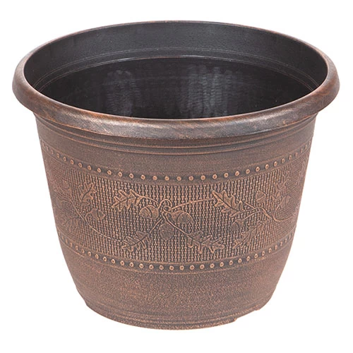 4 X Acorn Planters 25cm (10in) Copper-Tone