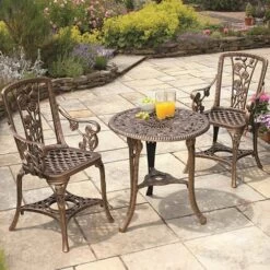 Arm Chair Patio Set For Two - Bronze