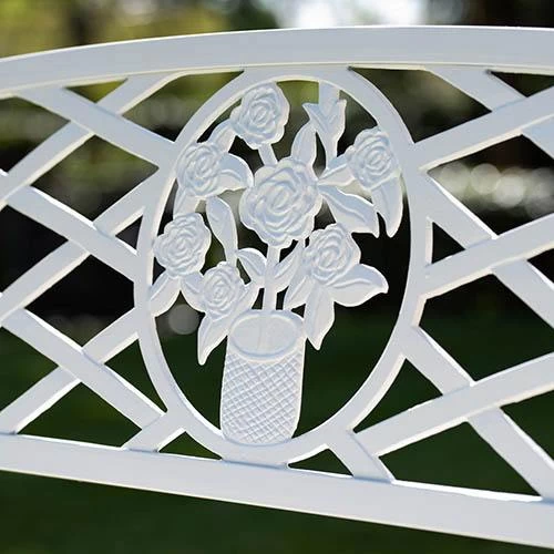 Coalbrookdale Garden Bench White - Image 2