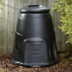 Black Compost Bin With Base Plate - 220 Litre