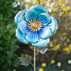 Blue Poppy Steel Sculpture