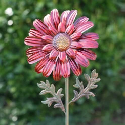 Red Daisy Steel Sculpture