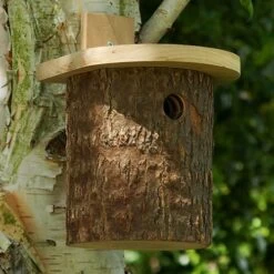 Natural Log Tit Nesting Box